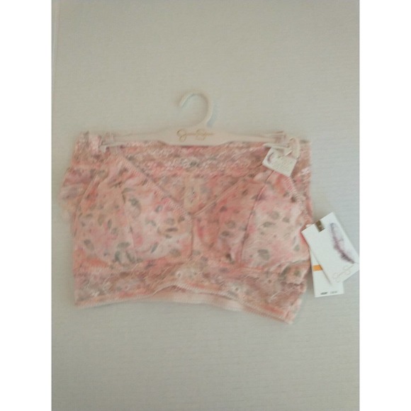 NWT Jessica Simpson 2 Piece Pink Floral Bralette And Hipster Panties Set sz S - Picture 3 of 9